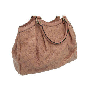 Gucci trim leather canvas Tote Sukey bag Pink GG monogram